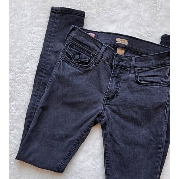 True Religion Halle Mid-Rise Super Skinny Faded Black Jeans with Flaps, Size 25 - Picture 7 of 16